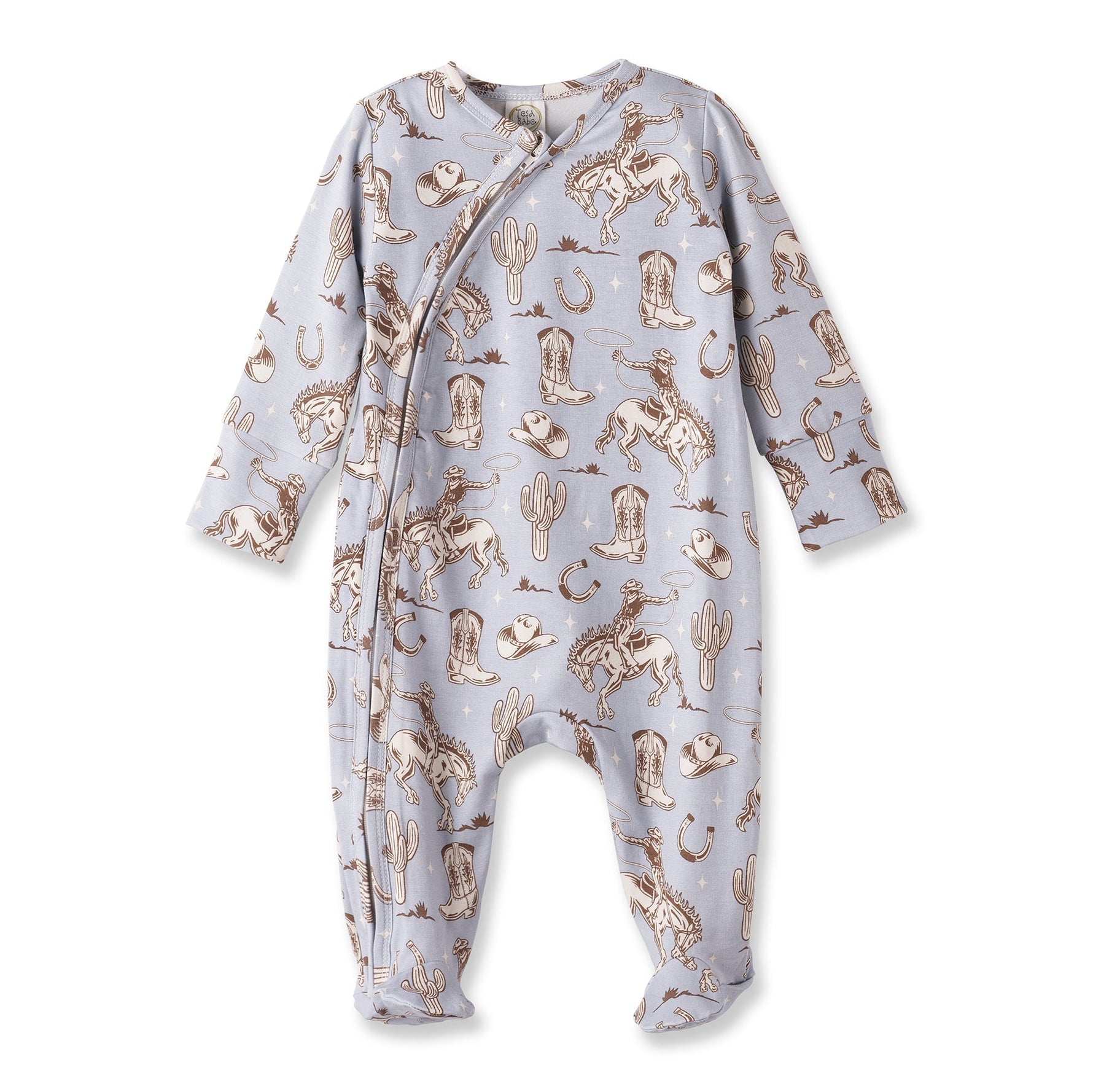 Tesa Babe Wild Wrangler/Blue Western Baby Boy Bamboo Zipper RomperEveretts Place