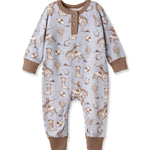 Tesa Babe Wild Wrangler/Blue Western Bamboo Henley Cowboy Romper - 