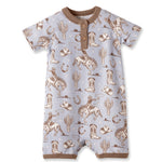 Tesa Babe Wild Wrangler/Blue Western Bamboo Shorty Romper for Boys - 