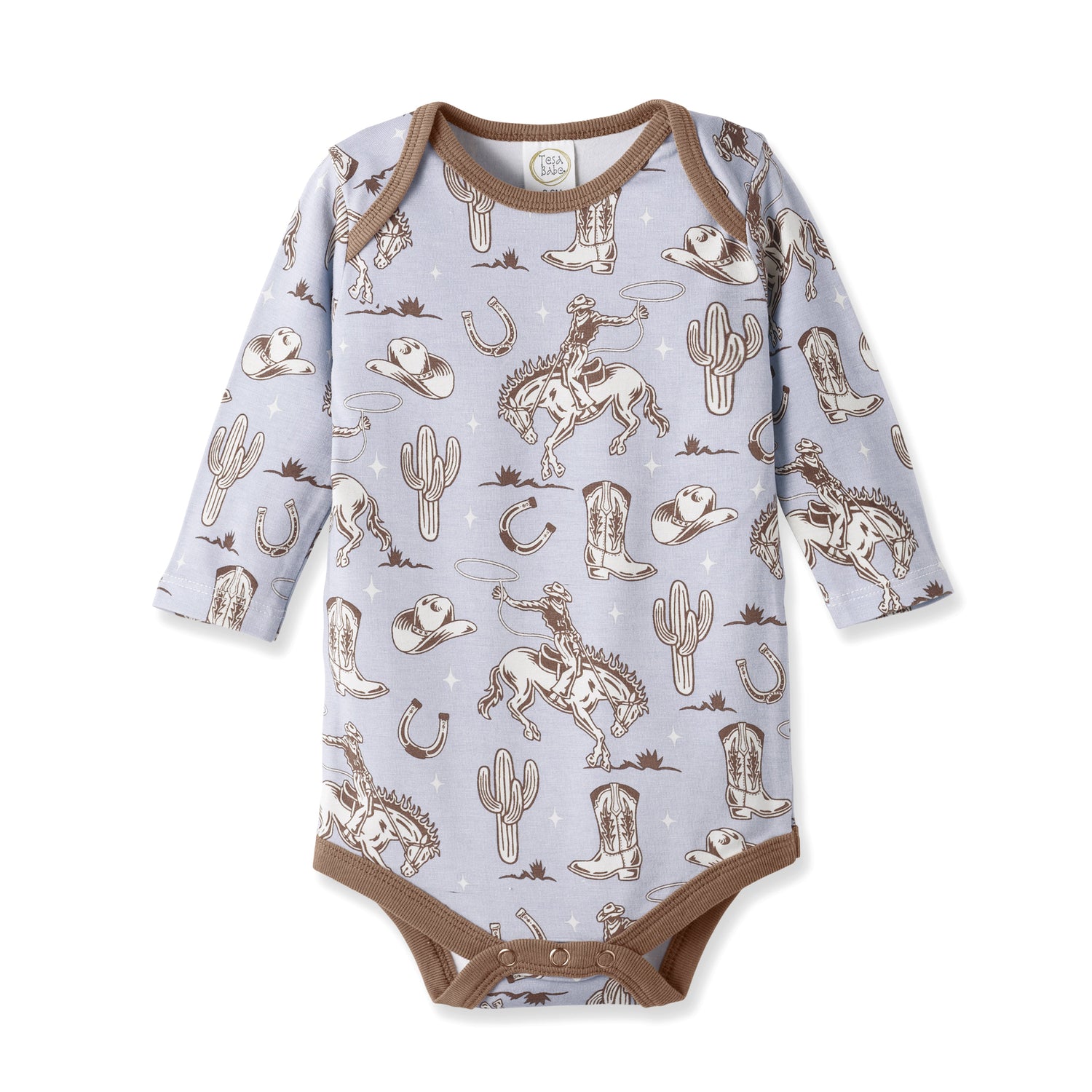 Tesa Babe Wild Wrangler/Blue Western Cowboy Bamboo Baby Boy Bodysuit - 