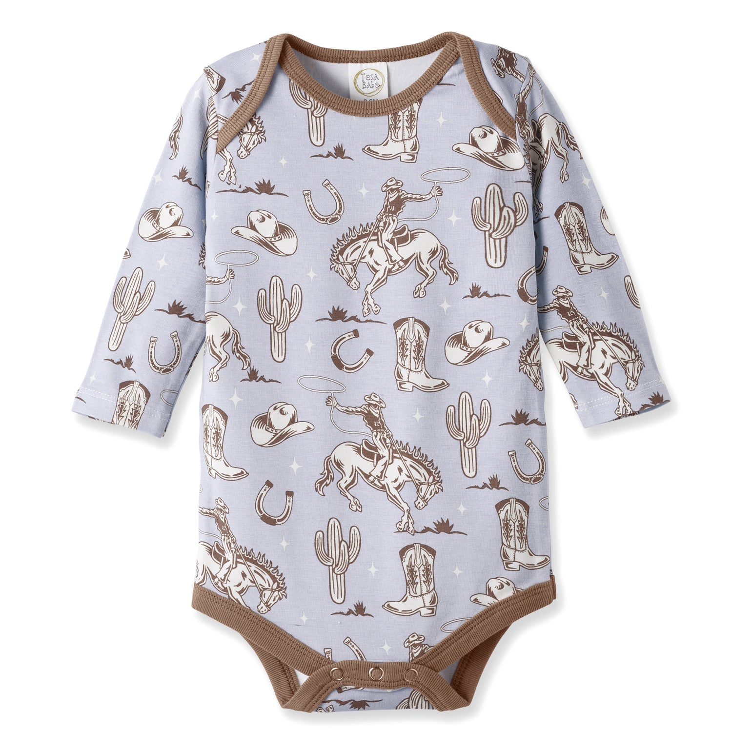 Tesa Babe Wild Wrangler/Blue Western Cowboy Bamboo Baby Boy Bodysuit - 