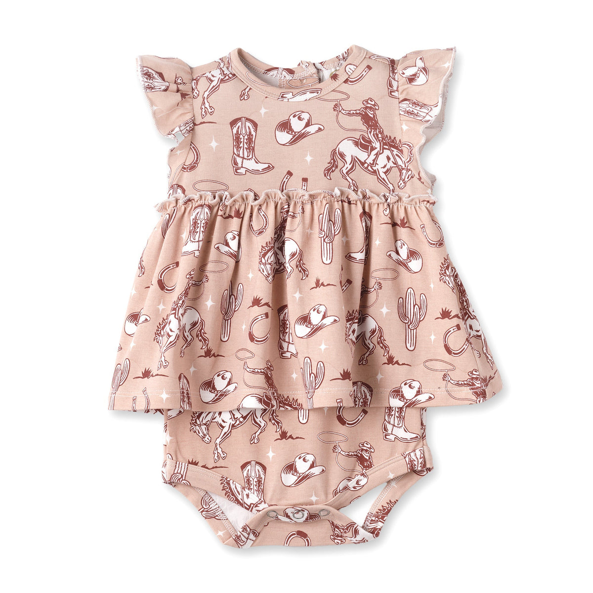 Tesa Babe Wild Wrangler/Pink Bamboo Cowgirl Western Skirted BodysuitEveretts Place