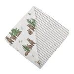 Newcastle Classics Wilderness Bear & Pencil Stripe Bamboo Newcastle Blanket - 