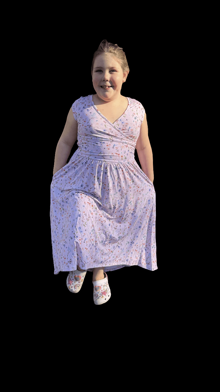 Dragonfly Dreams Bamboo Wildflower Garden Cap Sleeve Women's Hi - Low Dress