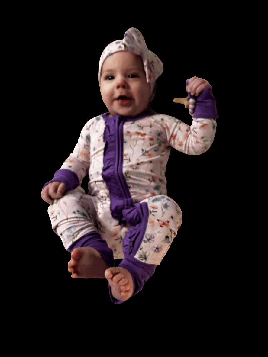 Dragonfly Dreams Bamboo Wildflower Garden Ruffle Convertible Zip - Up
