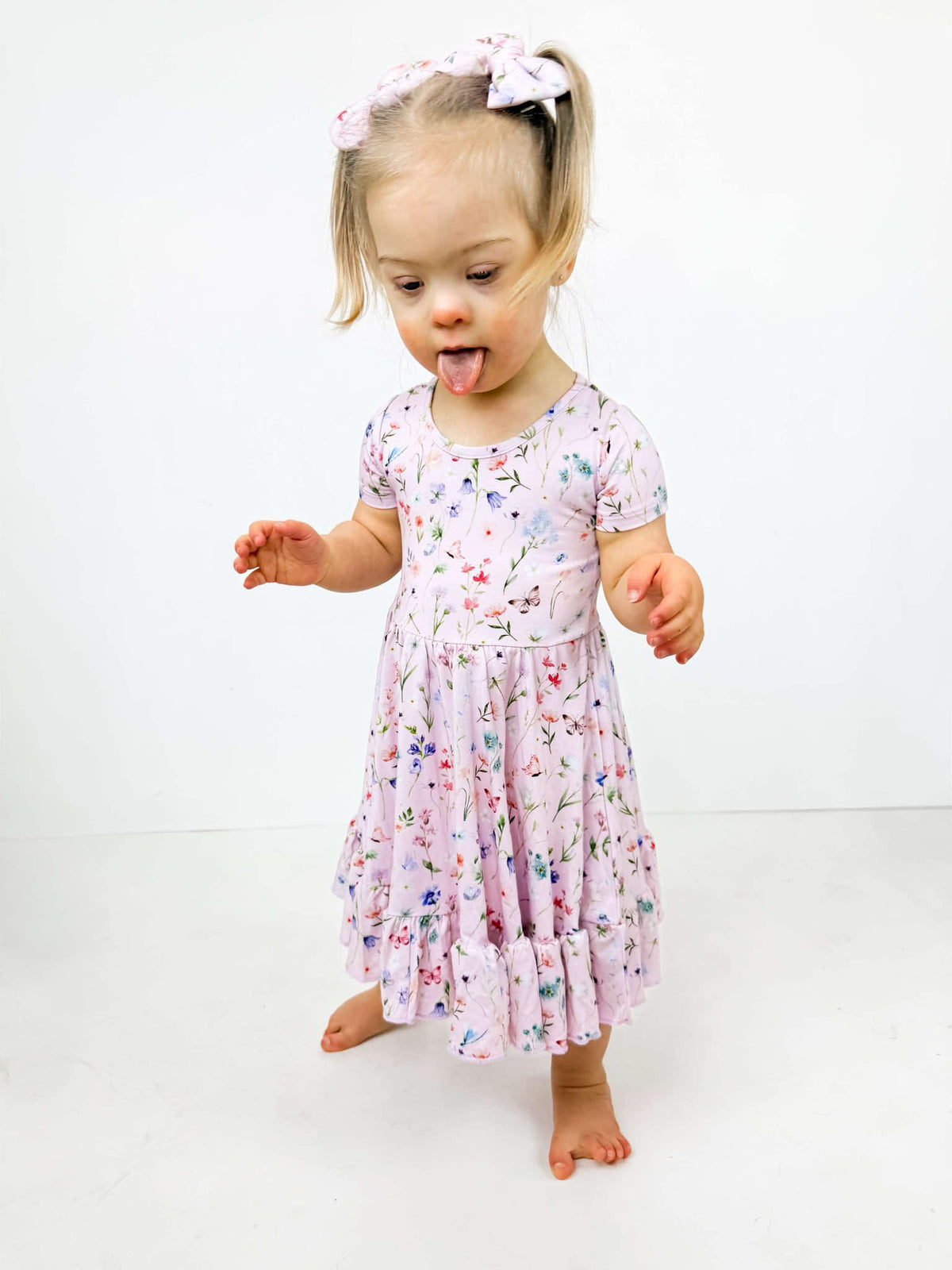 Dragonfly Dreams Bamboo Wildflower Garden Twirl Dress with Pockets & Shorts Set