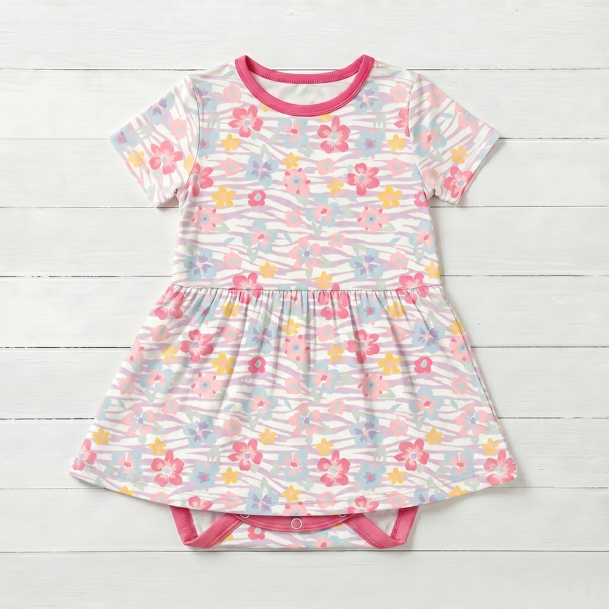 Wildflower Wishes S/S Bodysuit Dress by Bestaroo