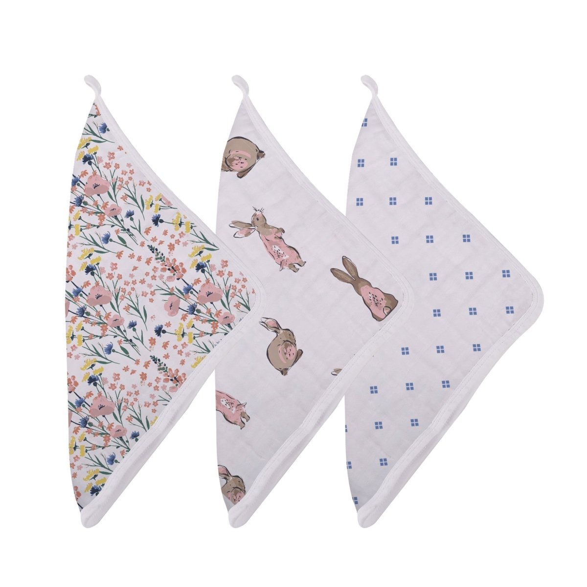 Newcastle Classics Wildflowers Bamboo Washcloth Set with Quick Drying Fabric - 