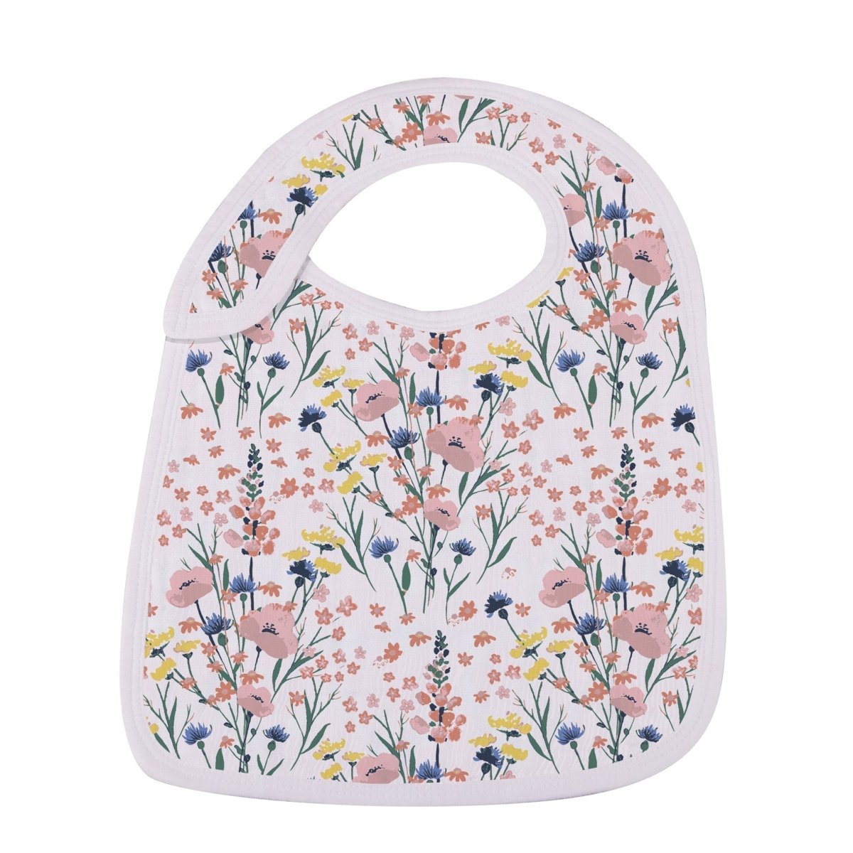 Newcastle Classics Wildflowers Snap Bibs Set with Soft Fabric for Infants and Toddlers - 