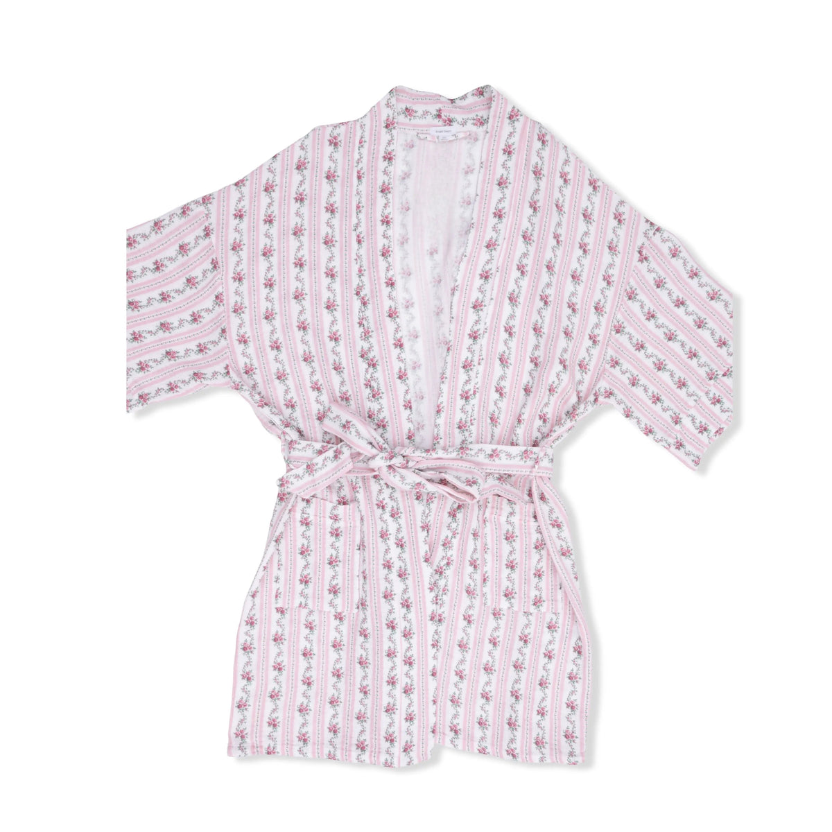 Angel Dear Winding Roses Stripe - Adult Kimono Mid Thigh Robe - 