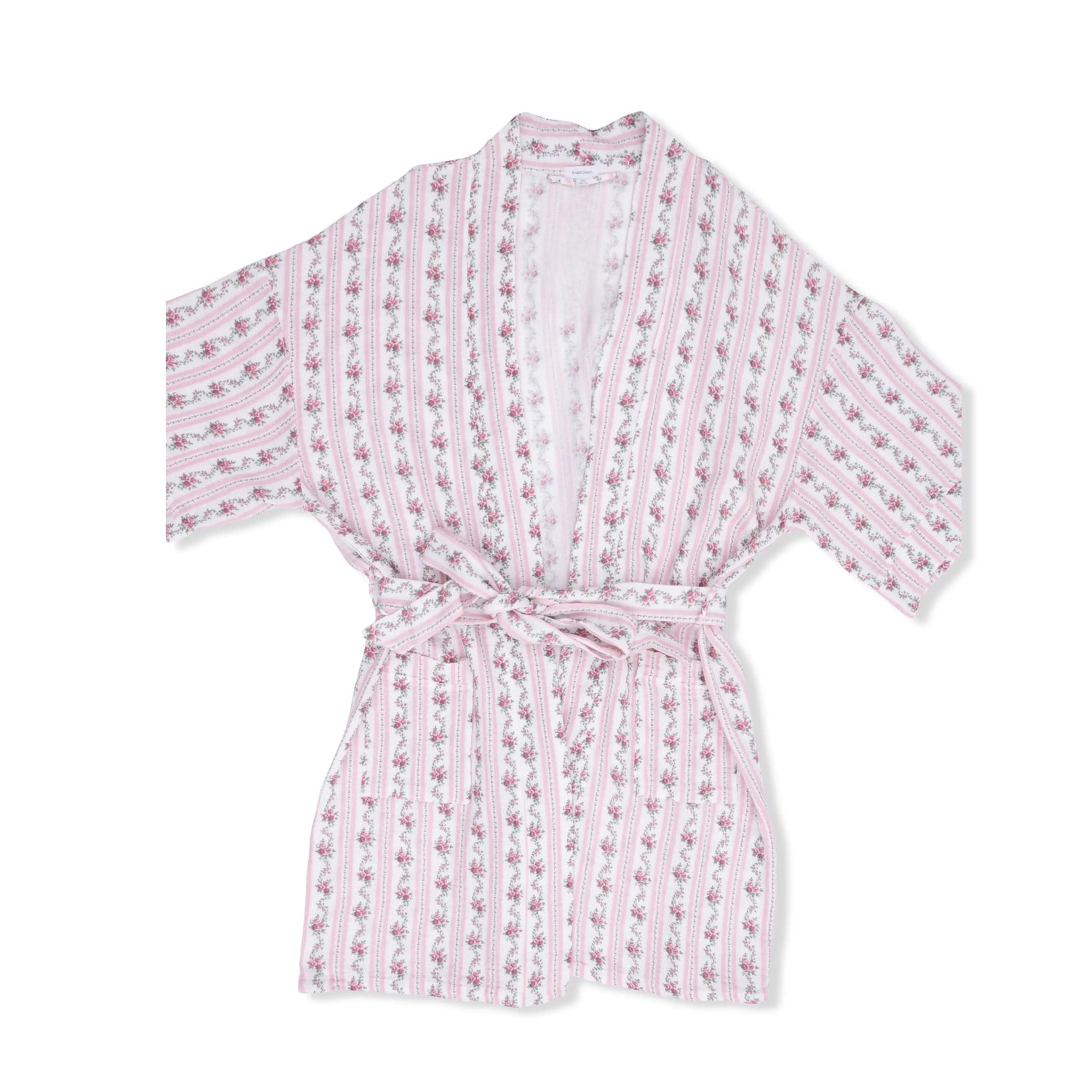 Angel Dear Winding Roses Stripe - Adult Kimono Mid Thigh Robe - 