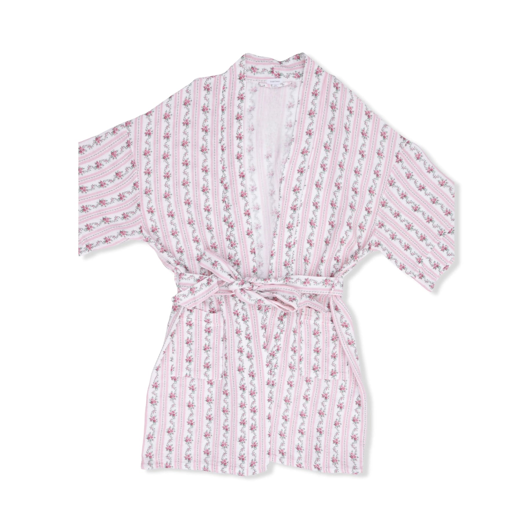 Angel Dear Winding Roses Stripe - Adult Kimono Mid Thigh Robe - 