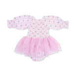 Angel Dear Winding Roses Stripe - Long Sleeve Smocked Bubble with Tutu - 