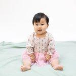 Angel Dear Winding Roses Stripe - Long Sleeve Smocked Bubble with Tutu - 