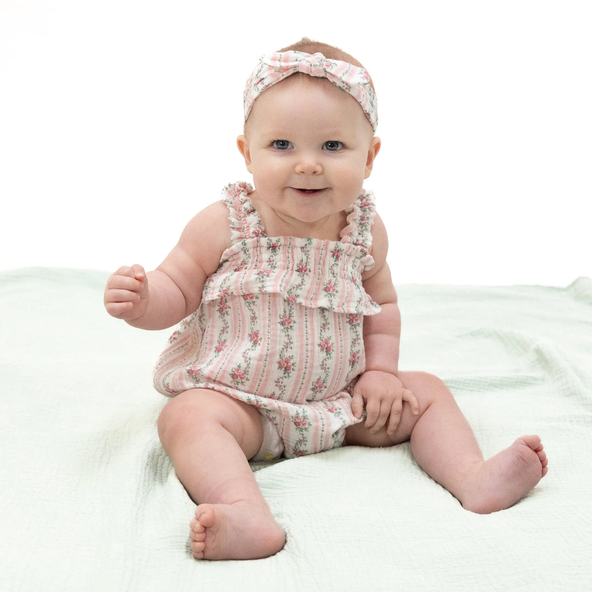 Angel Dear Winding Roses Stripe - Ruffly Strap Bubble - Angel Dear - 