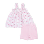 Angel Dear Winding Roses Stripe - Ruffly Strap Top and Bike Short - 