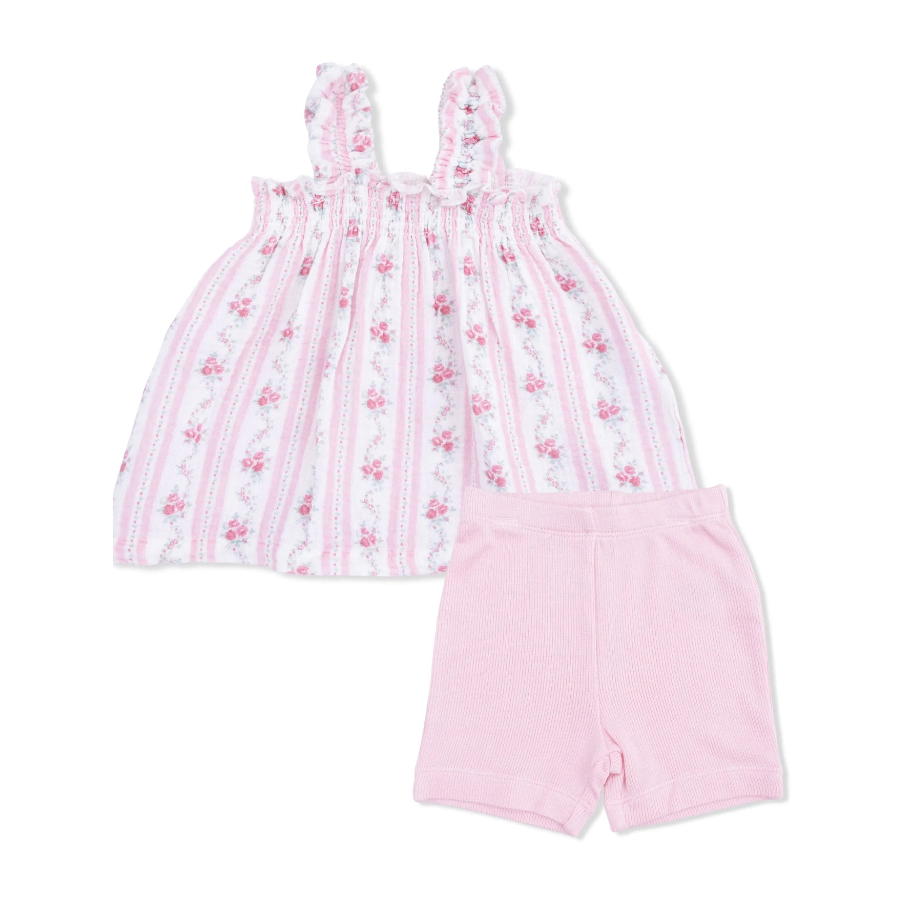 Angel Dear Winding Roses Stripe - Ruffly Strap Top and Bike Short - 