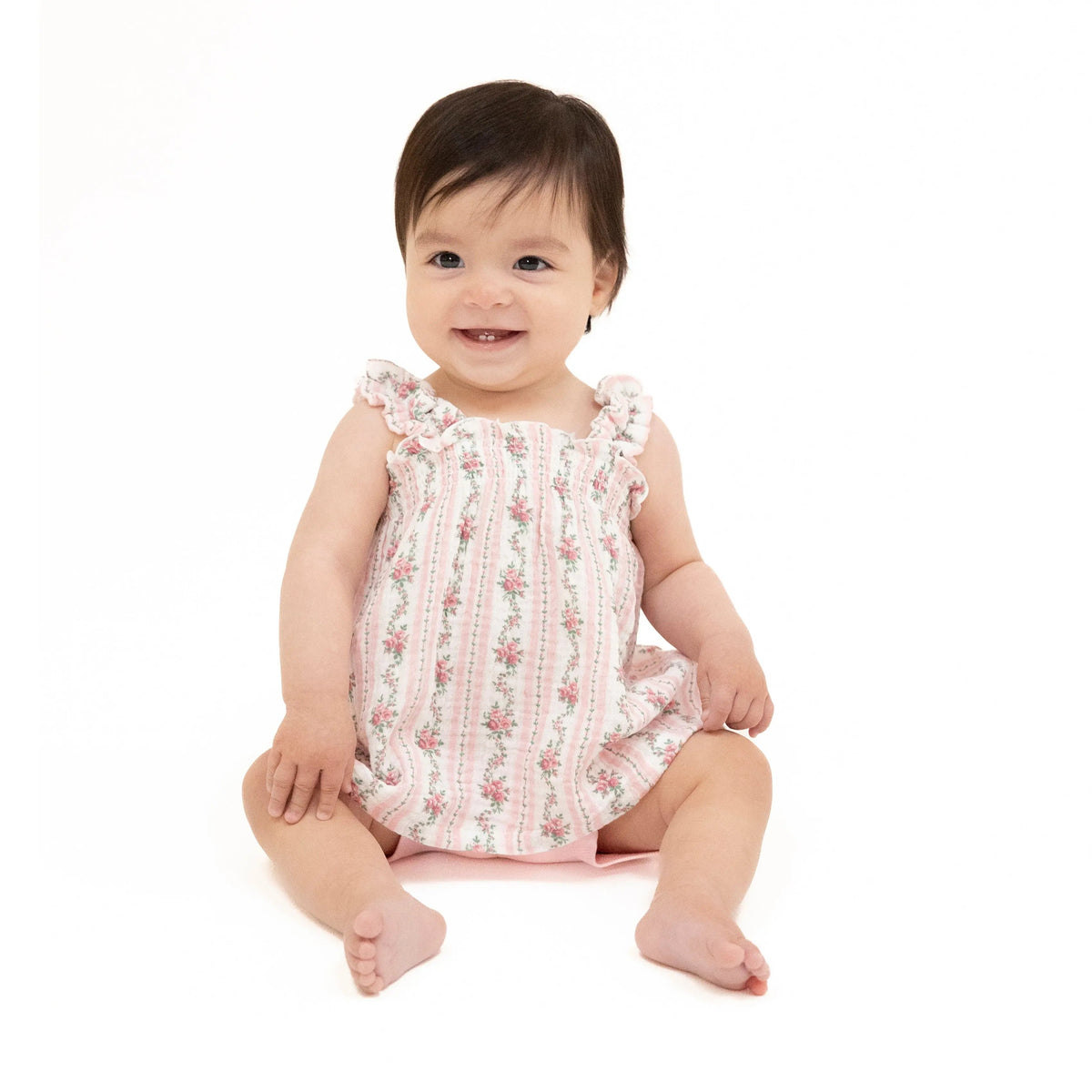 Angel Dear Winding Roses Stripe - Ruffly Strap Top and Bike Short - 