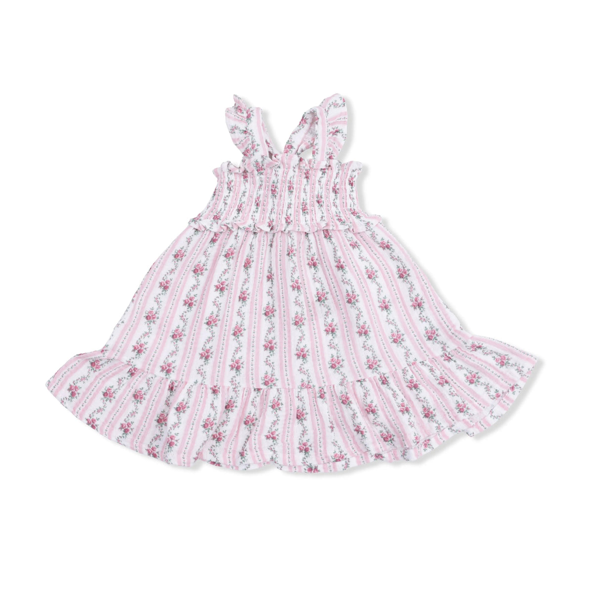 Angel Dear Winding Roses Stripe - Smocked Ruffle Sundress & Bloomer - 