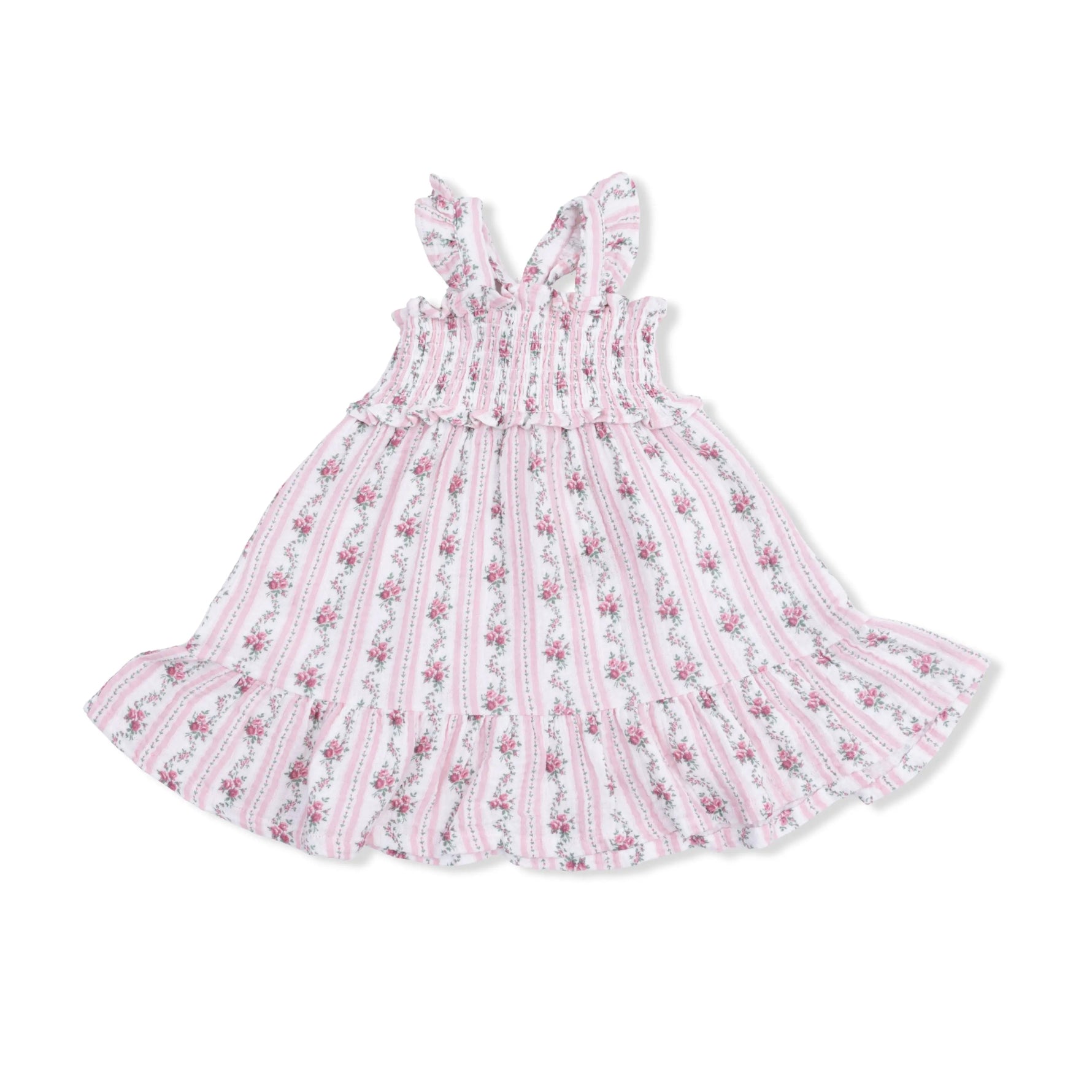 Angel Dear Winding Roses Stripe - Smocked Ruffle Sundress & Bloomer - 