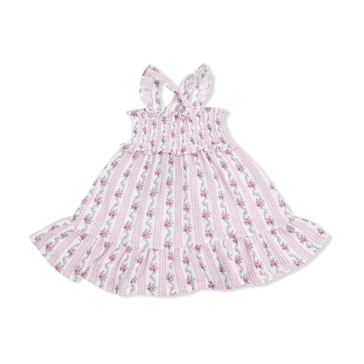 Angel Dear Winding Roses Stripe - Smocked Ruffle Sundress & Bloomer - 