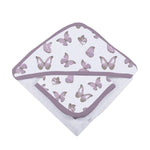 Newcastle Classics Winsome Butterflies Cotton Hooded Towel Set for Cozy Bath Time Fun - 