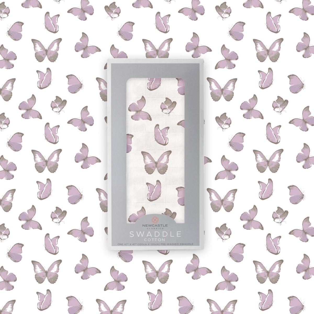 Newcastle Classics Winsome Butterflies Muslin Swaddle Blanket for Versatile Baby Use - 