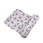 Newcastle Classics Winsome Butterflies Muslin Swaddle Blanket for Versatile Baby Use - 