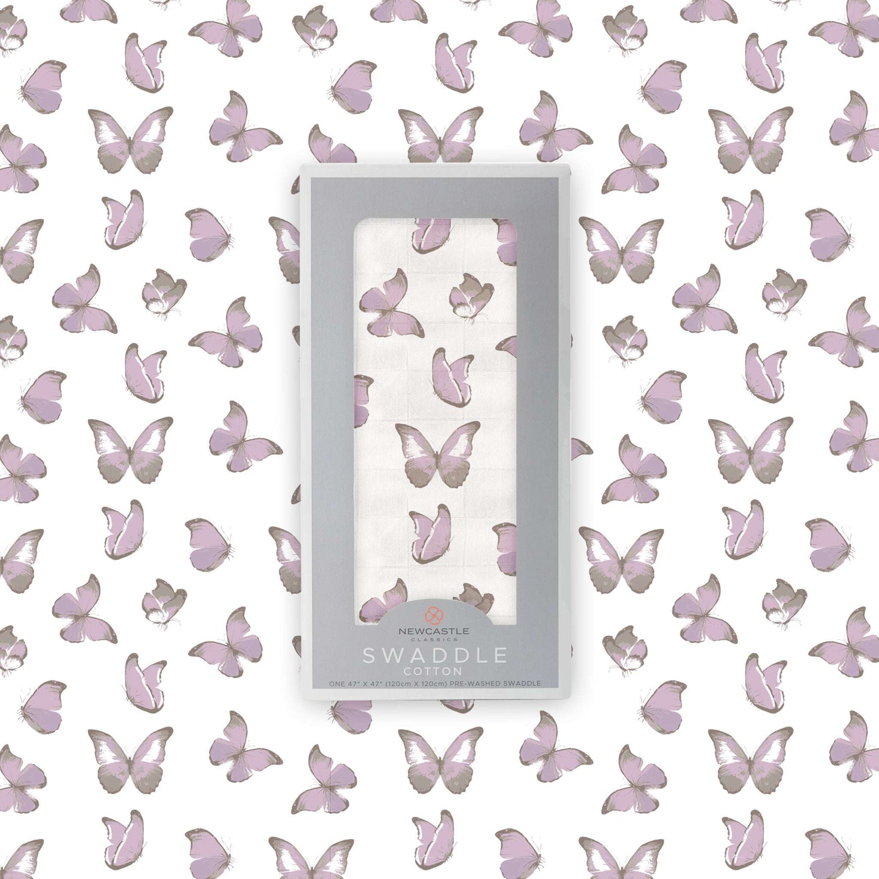 Newcastle Classics Winsome Butterflies Muslin Swaddle Blanket for Versatile Baby Use - Baby & Toddler > Swaddling & Receiving Blankets Cotton Swaddle