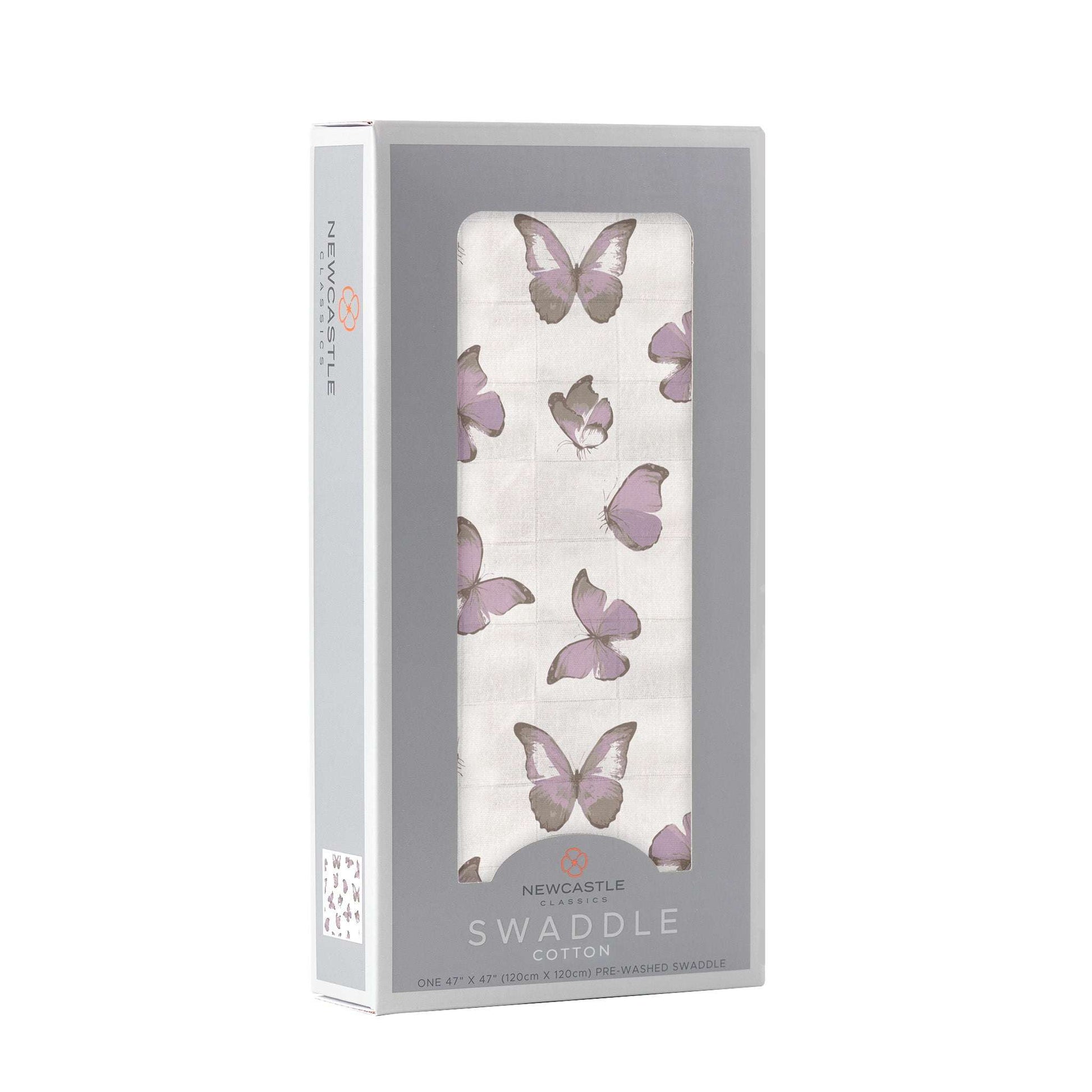 Winsome Butterflies Muslin Swaddle 100 Percent Natural Cotton Soft Breathable Multi Use Baby Blanket Newcastle Classics