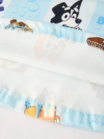 Rylee Faith Designs Winter Christmas Character Print Blue Girls Dress - Everetts Place Boutique - 