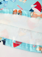 Rylee Faith Designs Winter Christmas Character Print Blue Girls Long Sleeve Dress - Everetts Place Boutique - 