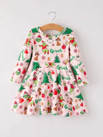 Rylee Faith Designs Winter Christmas Character Print Girls Dress - Everetts Place Boutique - 