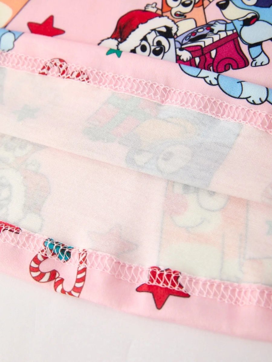 Rylee Faith Designs Winter Christmas Character Print Pink Girls Dress - Everetts Place Boutique - 