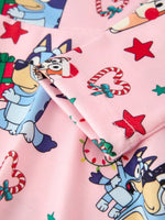 Rylee Faith Designs Winter Christmas Character Print Pink Girls Dress - Everetts Place Boutique - 