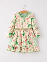 Rylee Faith Designs Winter Christmas Green Pocket Dress Girls Holiday Outfit - Everetts Place Boutique - 