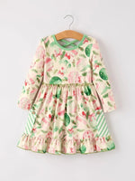 Rylee Faith Designs Winter Christmas Green Pocket Dress Girls Holiday Outfit - Everetts Place Boutique - 