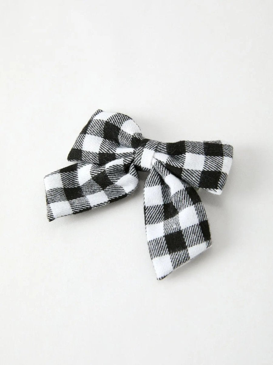 Rylee Faith Designs Winter Christmas Plaid Bow Hair Clip Festive Accessory - Everetts Place Boutique - 
