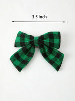Rylee Faith Designs Winter Christmas Plaid Bow Hair Clip Festive Accessory - Everetts Place Boutique - 