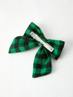 Rylee Faith Designs Winter Christmas Plaid Bow Hair Clip Festive Accessory - Everetts Place Boutique - 