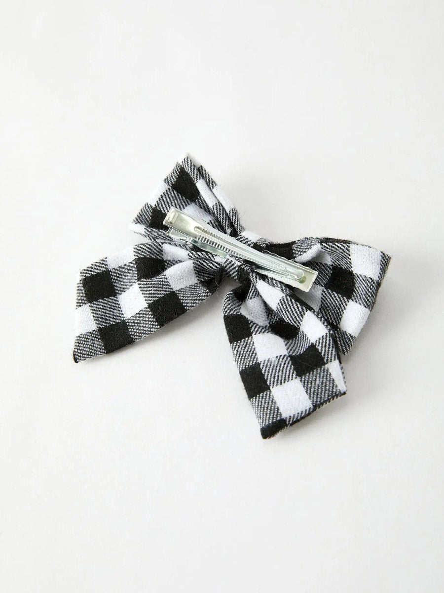 Rylee Faith Designs Winter Christmas Plaid Bow Hair Clip Festive Accessory - Everetts Place Boutique - 