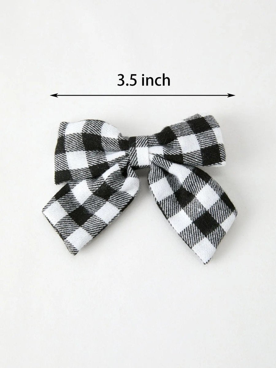Rylee Faith Designs Winter Christmas Plaid Bow Hair Clip Festive Accessory - Everetts Place Boutique - 