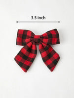 Rylee Faith Designs Winter Christmas Plaid Bow Hair Clip Festive Accessory - Everetts Place Boutique - 