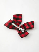 Rylee Faith Designs Winter Christmas Plaid Bow Hair Clip Festive Accessory - Everetts Place Boutique - 