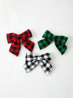 Rylee Faith Designs Winter Christmas Plaid Bow Hair Clip Festive Accessory - Everetts Place Boutique - 