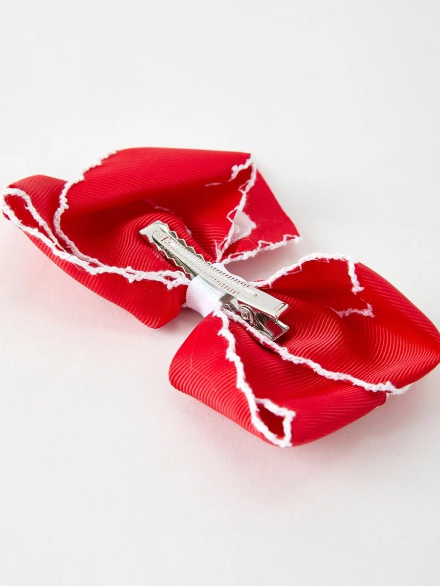 Rylee Faith Designs Winter Christmas Santa Hair Clip 4.3 Inch - Everetts Place Boutique - 