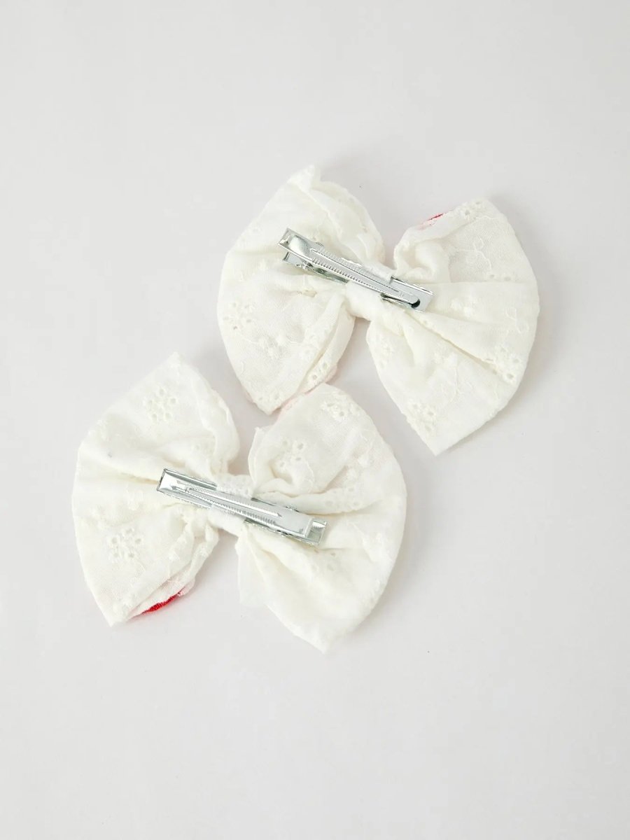 Rylee Faith Designs Winter Christmas Santa Hair Clips Two Pack Festive Accessory - Everetts Place Boutique - 