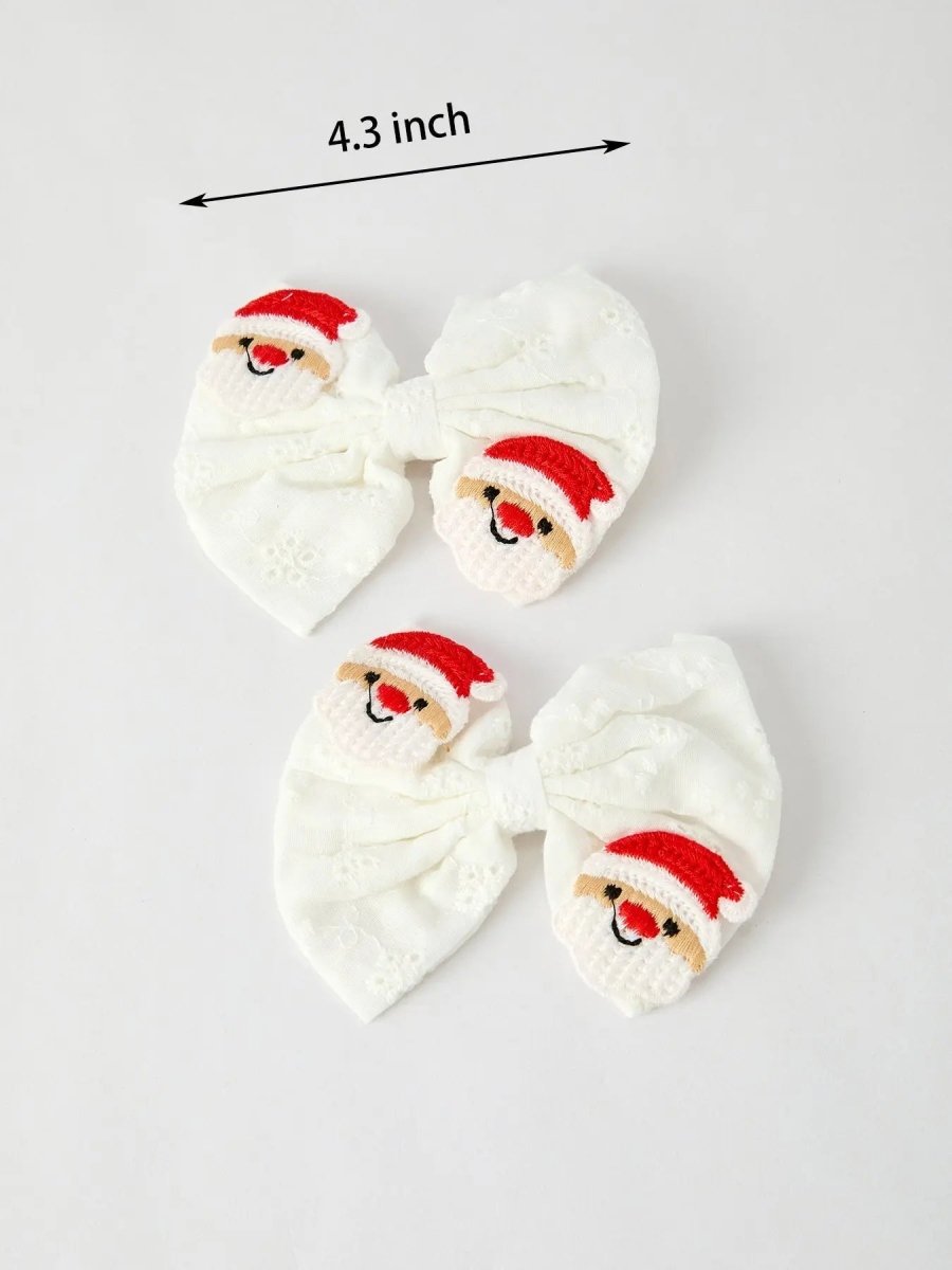 Rylee Faith Designs Winter Christmas Santa Hair Clips Two Pack Festive Accessory - Everetts Place Boutique - 