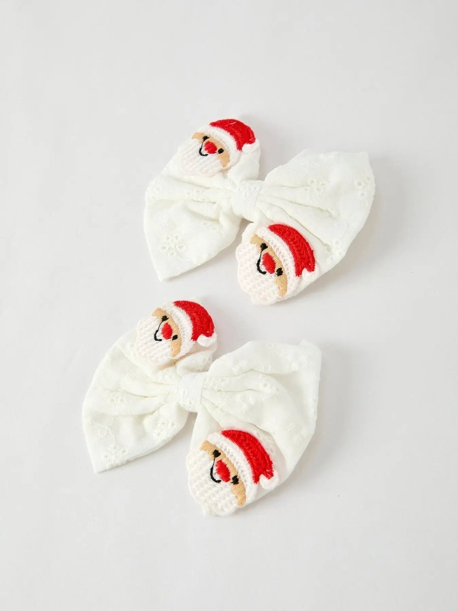 Rylee Faith Designs Winter Christmas Santa Hair Clips Two Pack Festive Accessory - Everetts Place Boutique - 