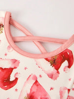 Rylee Faith Designs Winter Christmas Santa Hat Print Girls Pocket Ruffle Dress - Everetts Place Boutique - 